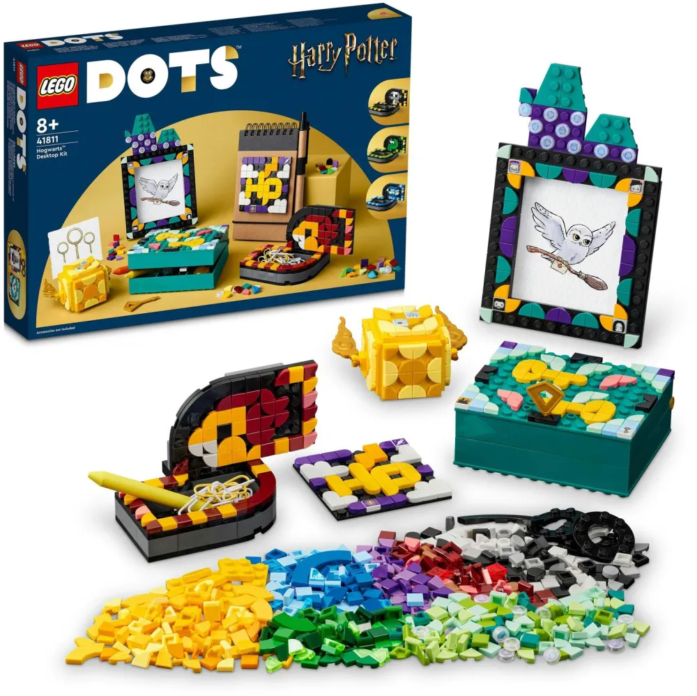 LEGO DOTS, Kit pentru desktop Hogwarts, numar piese 856, varsta 8+