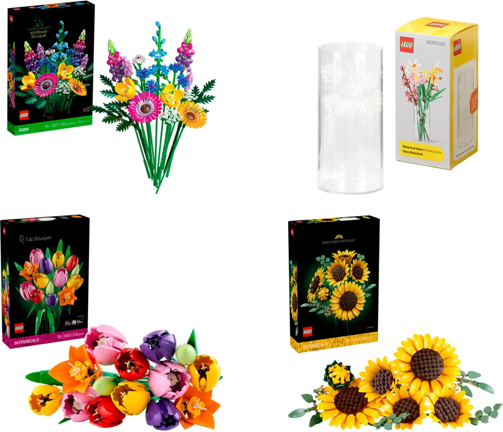 LEGO Botanicals Summer Flower Bouquet Bundle (with Vase)