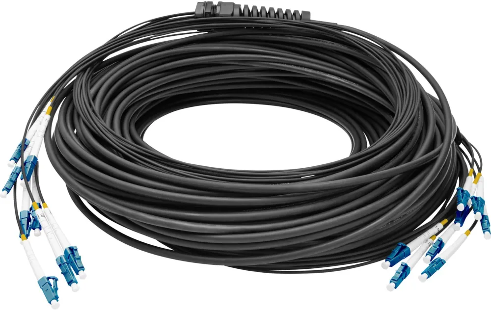 Cablu fibra optica Digitus DK-2A338U050BK-BBB breakout duplex LC/UPC single mode OS2 50 m negru