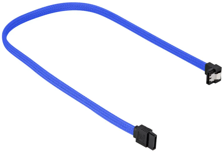 Cablu Sharkoon SATA III cotit 60 cm albastru