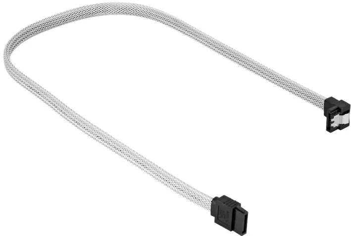 Cablu Sharkoon SATA III cotit 45 cm alb