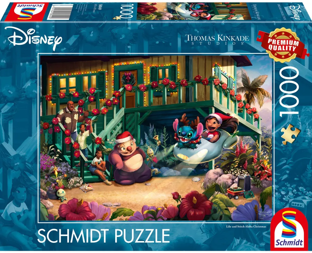 Schmidt Spiele Thomas Kinkade Studios: Disney - Lilo and Stitch Aloha Christmas (1000 pieces)