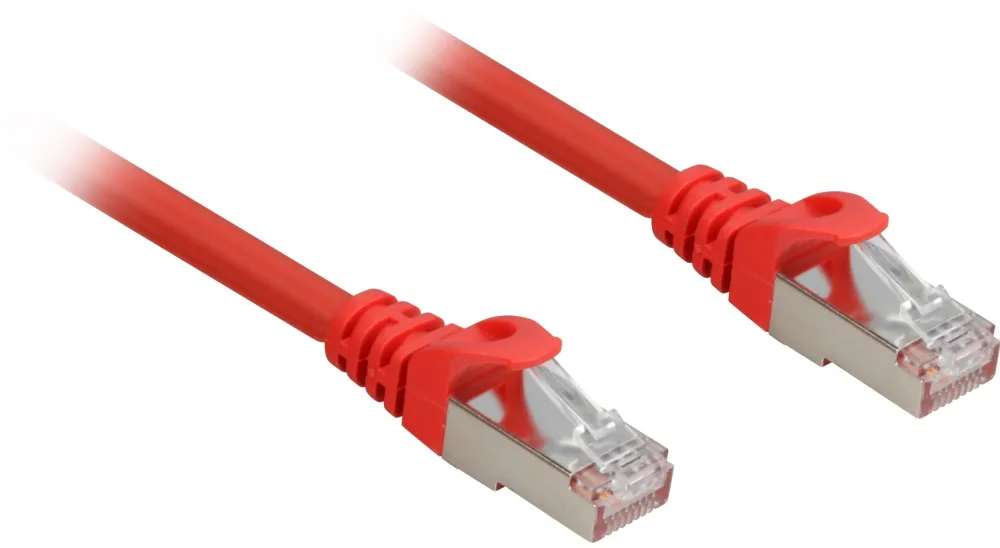 Cablu retea Sharkoon RJ45 Cat.6a S/FTP LSOH fara halogen 0.5 m rosu