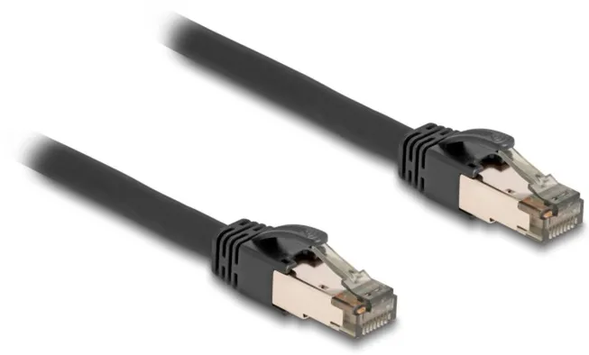 Cablu retea Delock 80243 RJ-45 Cat.6a U/FTP ultra flexibil cu manta interioara din otel inoxidabil 5 m negru