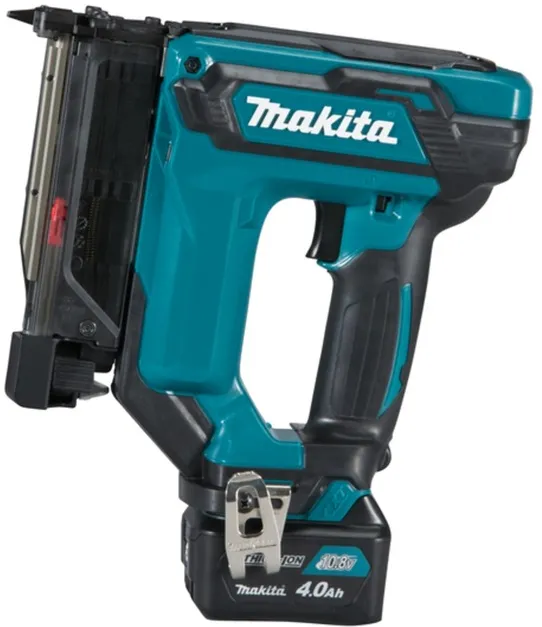 Pistol de cuie fara fir Makita PT354DSMJ 10.8 V 2 acumulatori 4.0 Ah MAKPAC 2 albastru/negru