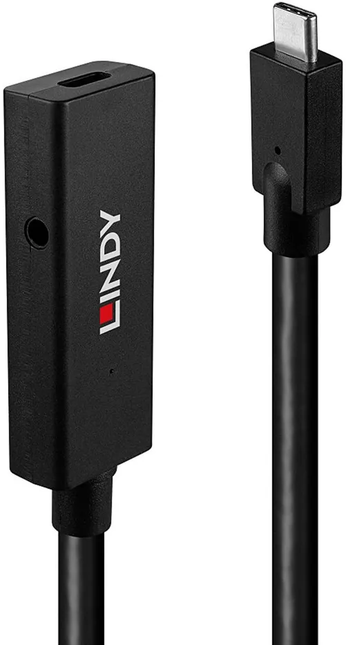 Cablu prelungitor activ Lindy 43364 USB 3.2 Gen 2 USB-C tata la USB-C mama 5 m negru