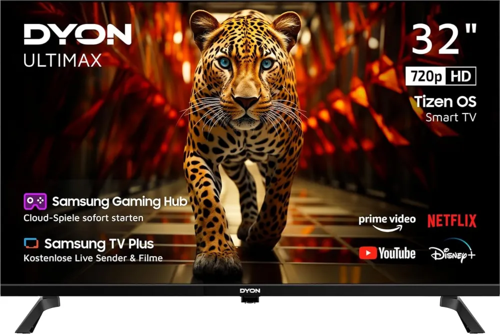 DYON Ultimax 32H-TI-W (80 cm (32 inches), black, WXGA, triple tuner, Smart TV, TIZEN OS)