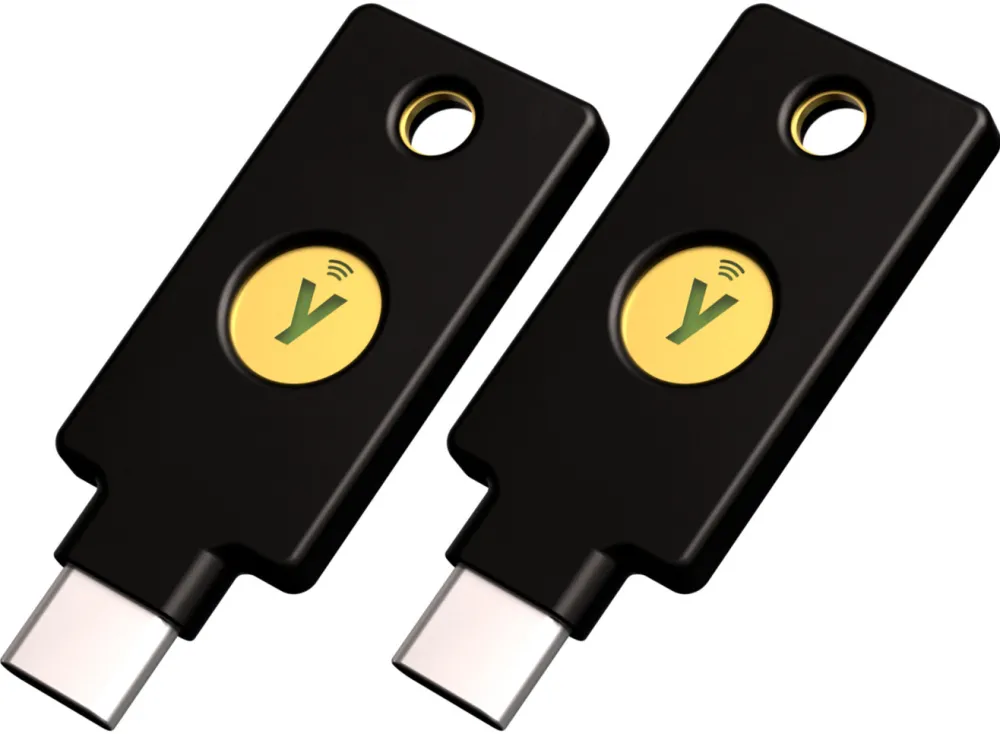 Yubico YubiKey 5C NFC (black/gold, pack of 2)