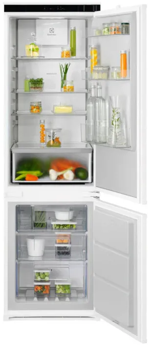 Combina frigorifica incorporabila Electrolux LNA7CE18S, 248 l, Seria 700, No Frost, Multiflow, Usa reversibila, Control electronic, Semnal acustic, clasa E, H 178 cm