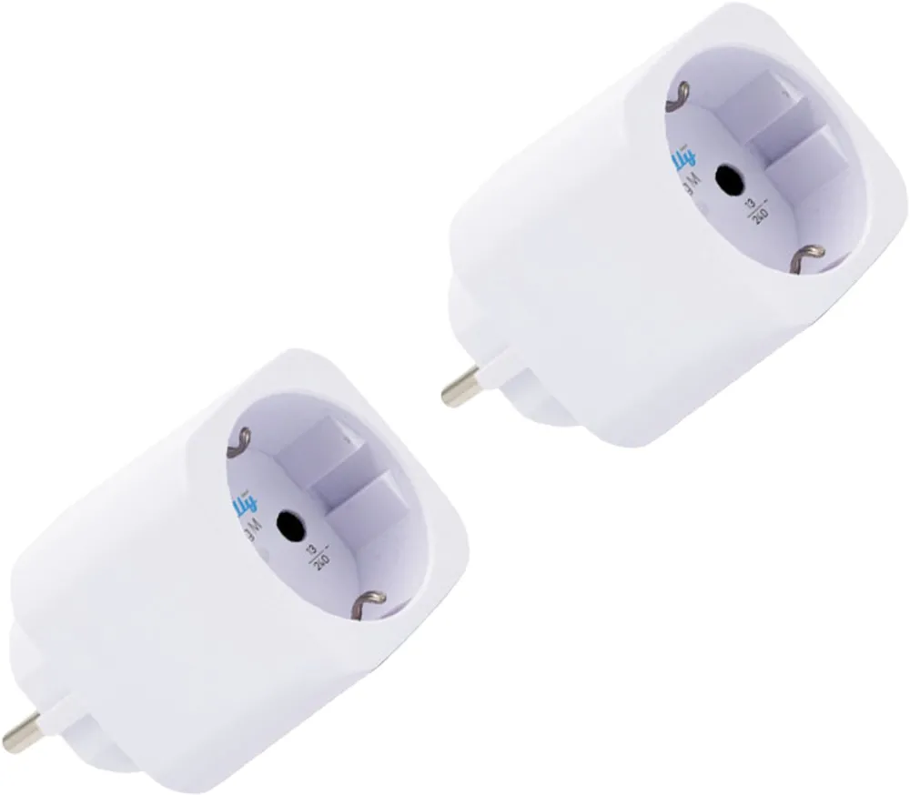 Set 2 prize inteligente Shelly Plug M Gen3 cu masurare consum Wi-Fi Matter alb
