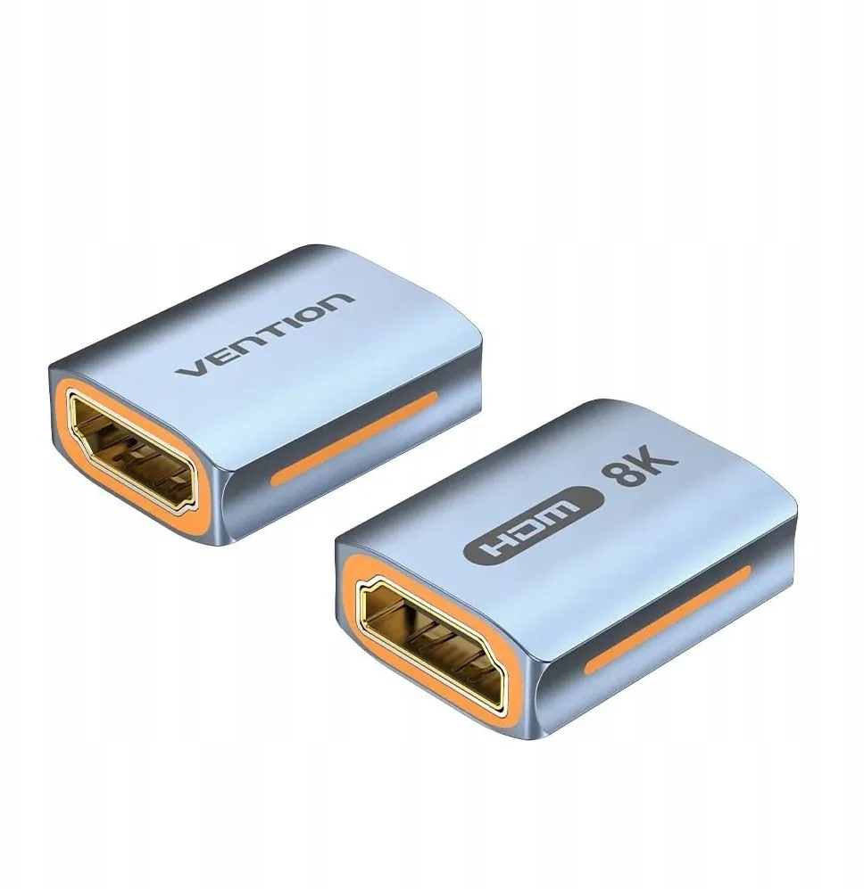 Adaptor video Vention, cupla extender HDMI(M) la HDMI(M), 48Gbps, rezolutie 8K la 60Hz/4K la 120Hz, aluminiu, argintiu, "AIUH0" (timbru verde 0.08 lei) - 6922794770454