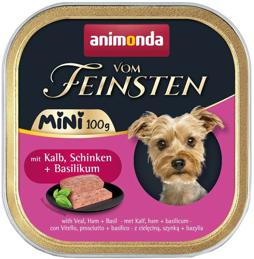 ANIMONDA Vom Feinsten Adult Mini Veal, ham and basil - wet dog food - 100g
