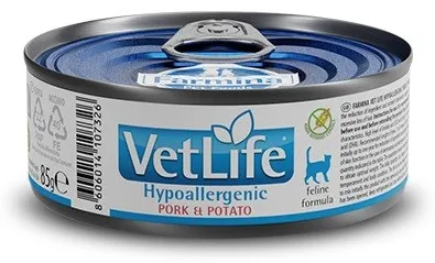 FARMINA Vet Life Hypoallergenic Pork & Potato - wet cat food - 85 g