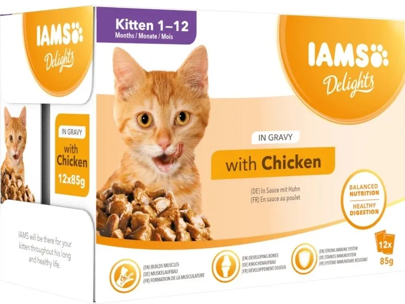 IAMS Delights Kitten Chicken in gravy - wet cat food - 12 x 85g