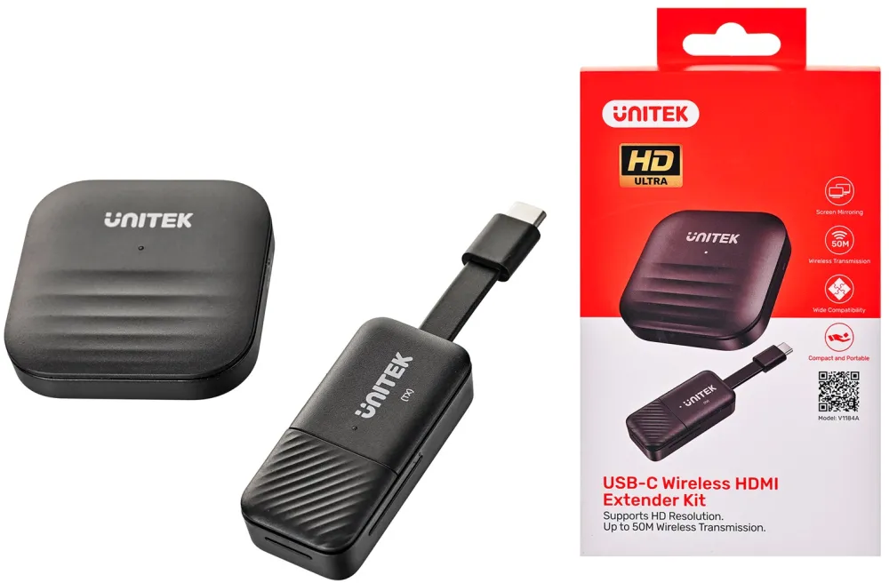 UNITEK V1184A01 AV extender AV transmitter & receiver Black