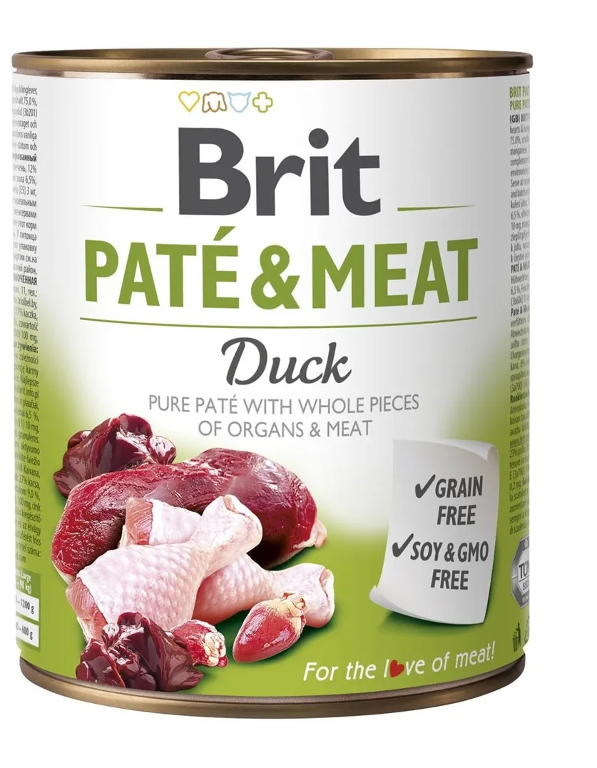 BRIT Paté & Meat with Duck - wet dog food - 800g