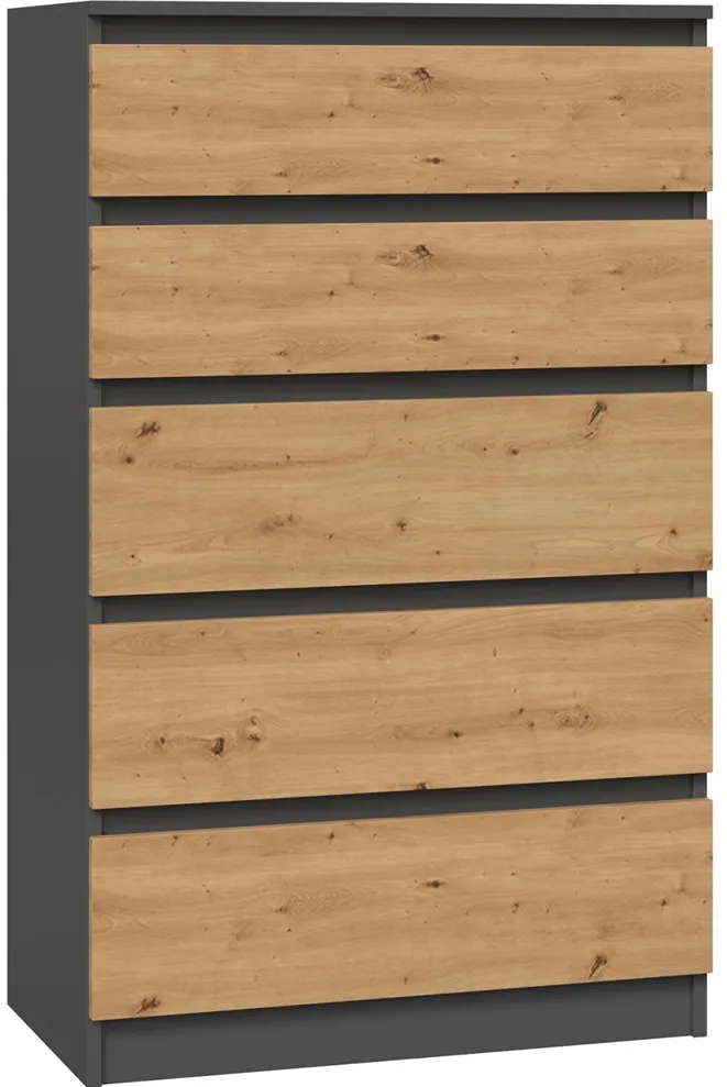 Topeshop M5 ANTRACYT/ARTISAN chest of drawers