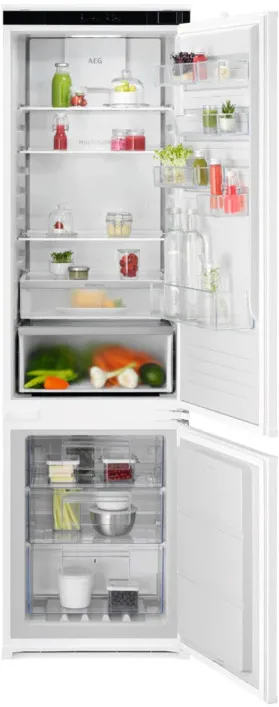 Combina frigorifica incorporabila AEG OSC7C191DS, 269 l, Seria 7000, No Frost, Multiflow, Usa reversibila, Control electronic, Semnal acustic, clasa D, H 189 cm