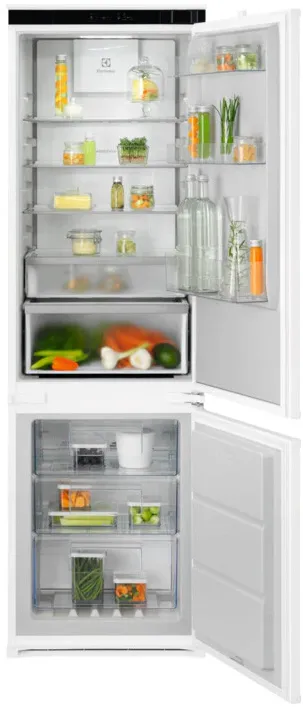 Combina frigorifica incorporabila Electrolux ENA7CD18S, 248 l, Seria 700, No Frost, Multiflow, Usa reversibila, Control electronic, Semnal acustic, clasa D, H 178 cm
