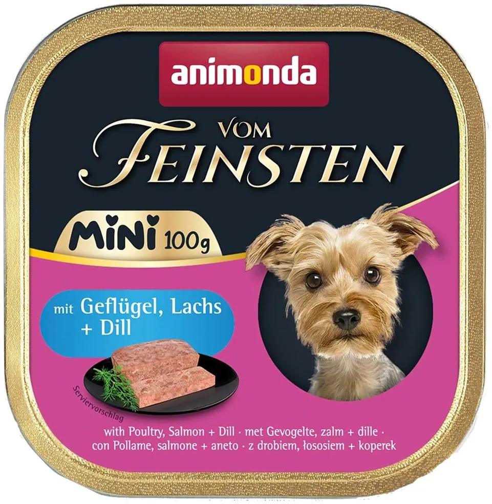 ANIMONDA Vom Feinsten Adult Mini Poultry, salmon and dill - wet dog food - 100g