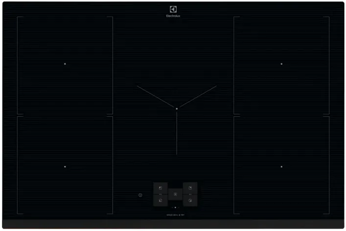 Plita incorporabila Electrolux EIS87583, Inductie, 5 zone de gatit, Booster, Control touch, Timer, Conectivitate hota, Ecran TFT, SenseBoil, 78 cm, Negru