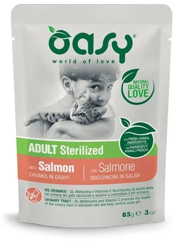 OASY Chunks in gravy Sterilized Salmon - wet cat food - 85g