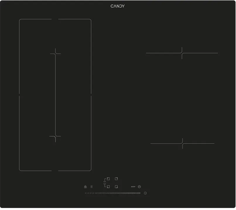 Plita incorporabila Candy CIES64MCA, inductie, 4 zone de gatit, 60 cm, slider Touch Control, functie Booster, Flexy Zone, neagra