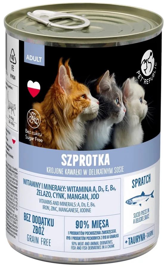 PETREPUBLIC Sprat Pieces in a delicate sauce - wet cat food - 400g