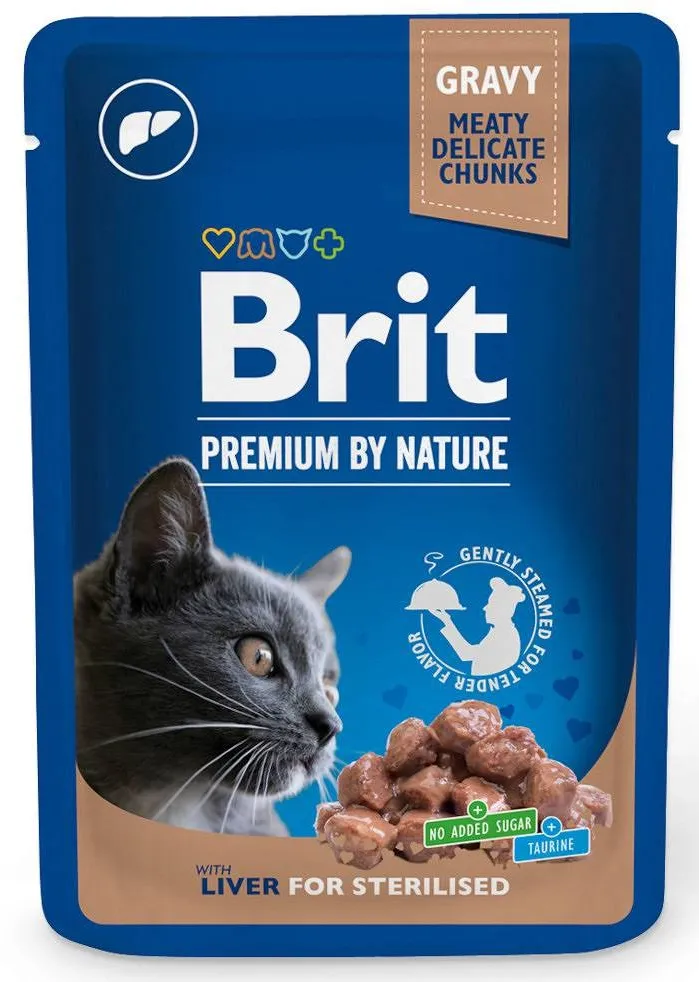 BRIT Premium Cat Liver Sterilised - wet cat food - 100g