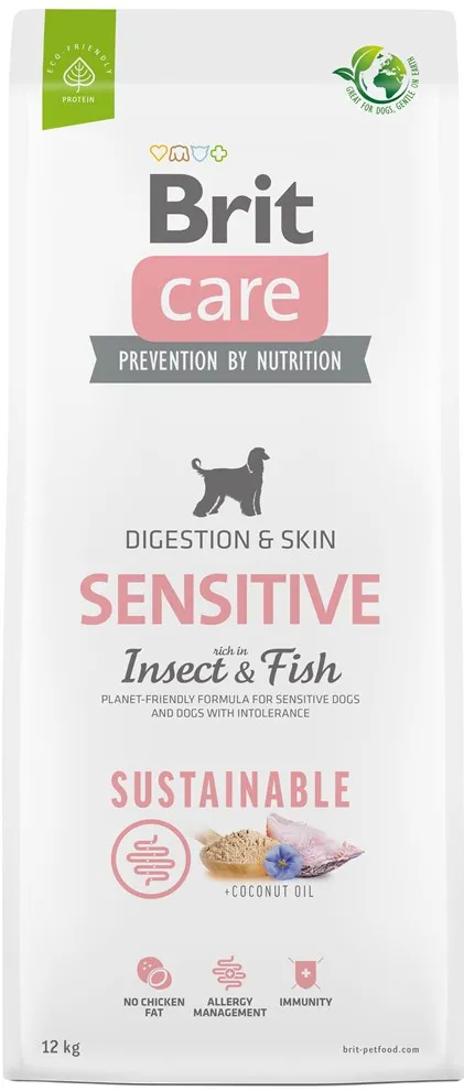 BRIT Care Dog Sustainable Sensitive Insect & Fish - dry dog food - 12 kg