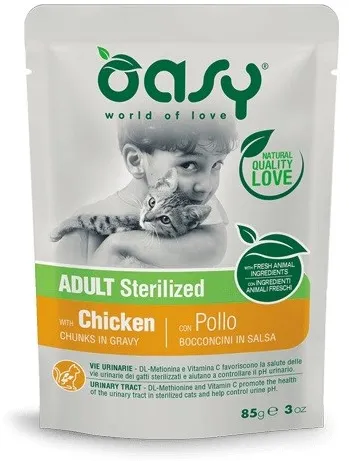 OASY Chunks in gravy Sterilized Chicken - wet cat food - 85g