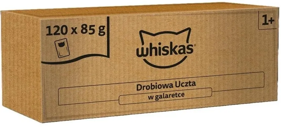 WHISKAS Feast in Jelly Poultry – wet cat food – 120x85g