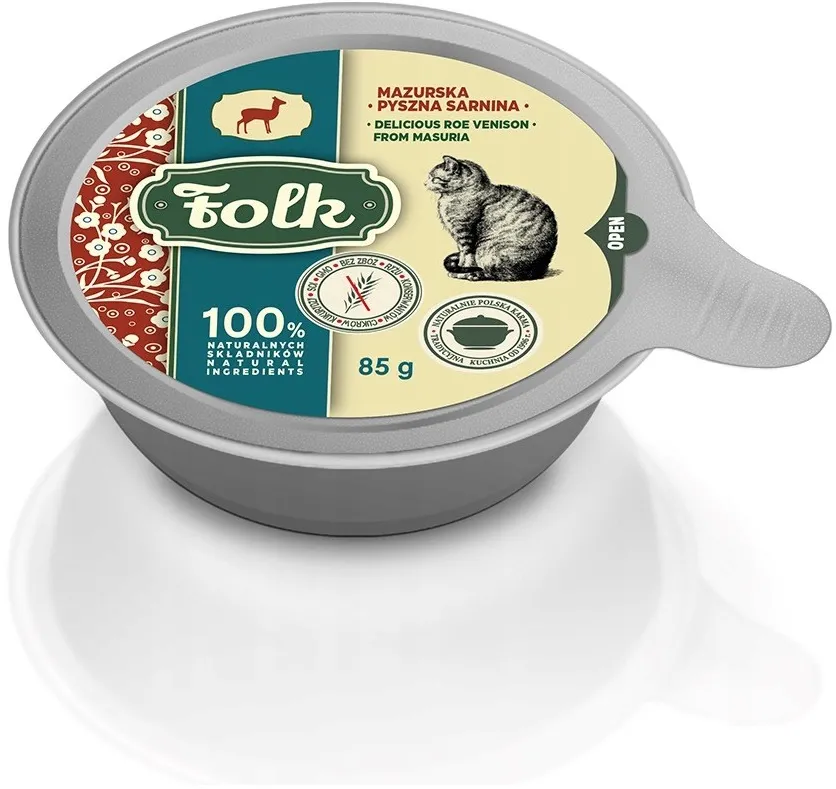 FOLK Delicious Masurian venison mono - wet cat food - 85g