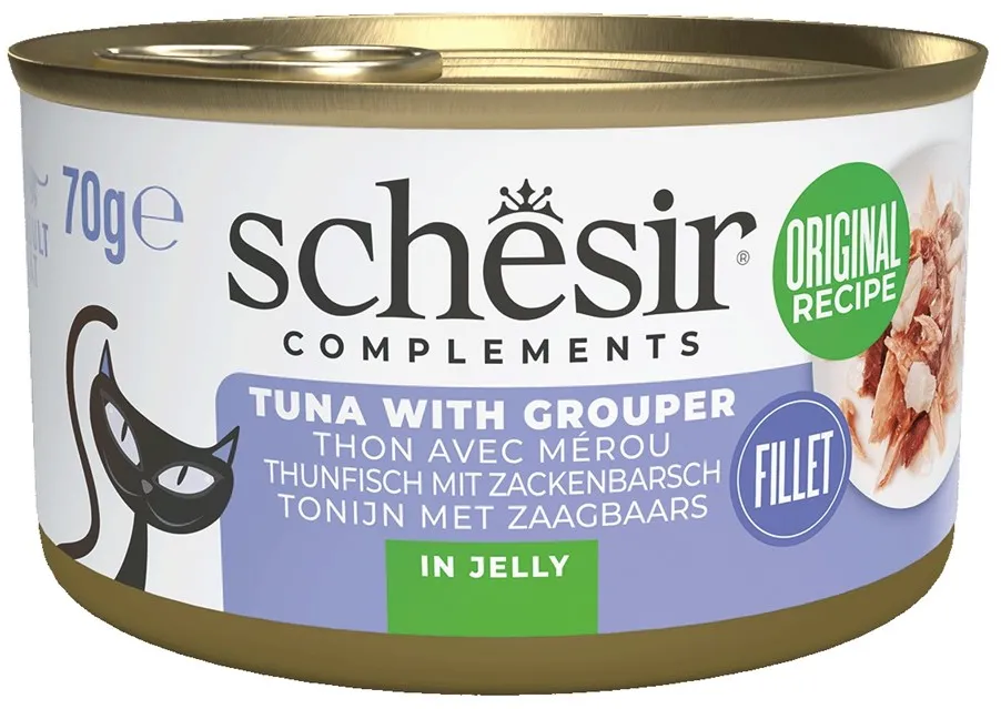 SCHESIR Tuna with grouper in jelly - wet cat food - 70g