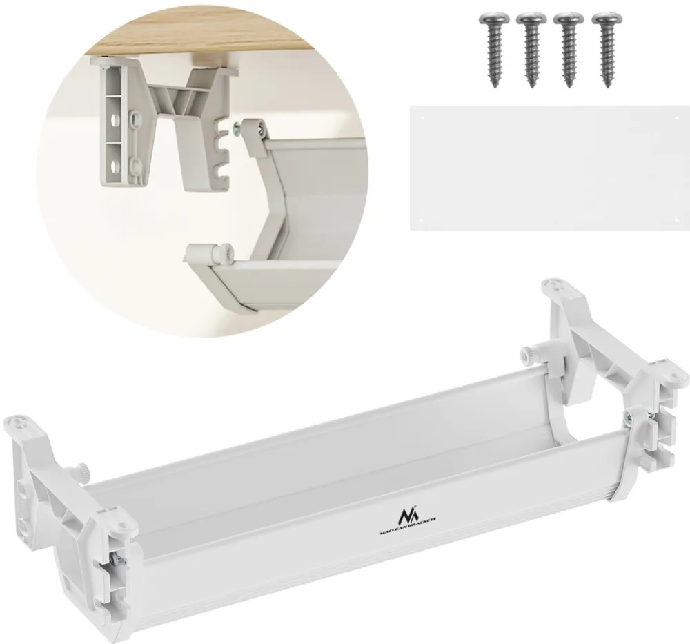 Organizator cabluri sub birou MACLEAN MC-106 W 5 kg alb