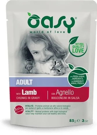 OASY Chunks in gravy Lamb - wet cat food - 85g