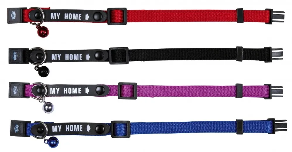Zgarda pentru pisici TRIXIE MY HOME TX-4180 cu clopotel si eticheta de identificare
