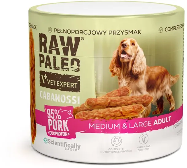 VETEXPERT Raw Paleo Cabanossi Pork Medium Large - dog treat - 100g