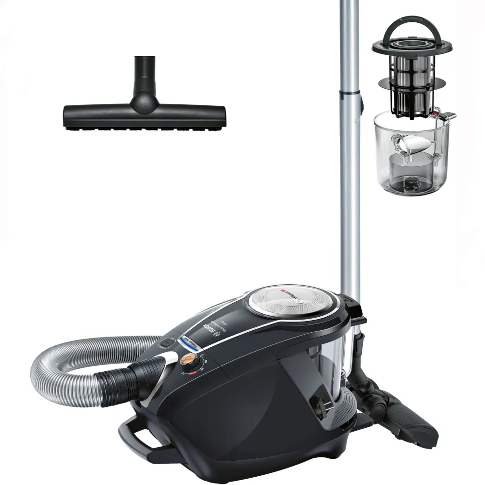 Aspirator fara sac Bosch BGS7MS64, container 3l, 800 W, Filtru igienic HEPA, Sistem SelfClean (pentru autocuratare), Smart Sensor Control, Negru