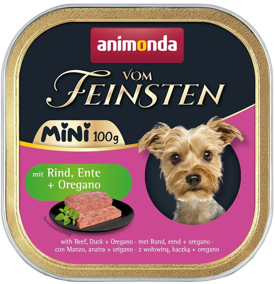 ANIMONDA Vom Feinsten Adult Mini Beef, duck and oregano - wet dog food - 100g