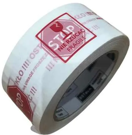 BSTech tape adhesive with print 48x100m "Careful glass"
