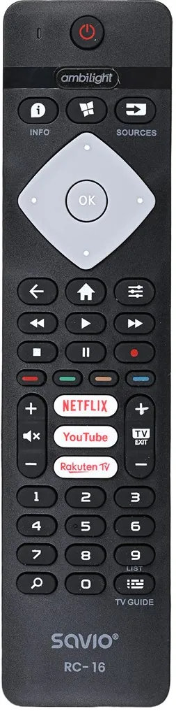 SAVIO Telecomanda pentru Phillips, Savio, Raza 10 m, Negru