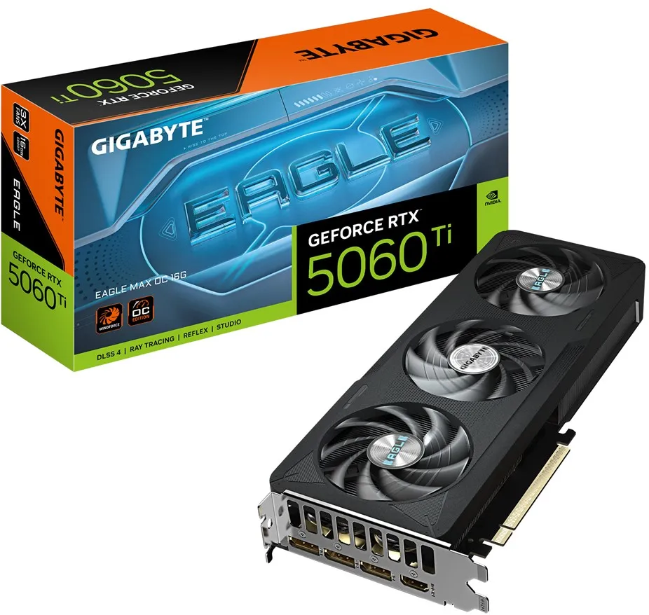 Placa Video GIGABYTE RTX 5060TI EAGLE MAX OC 16G
