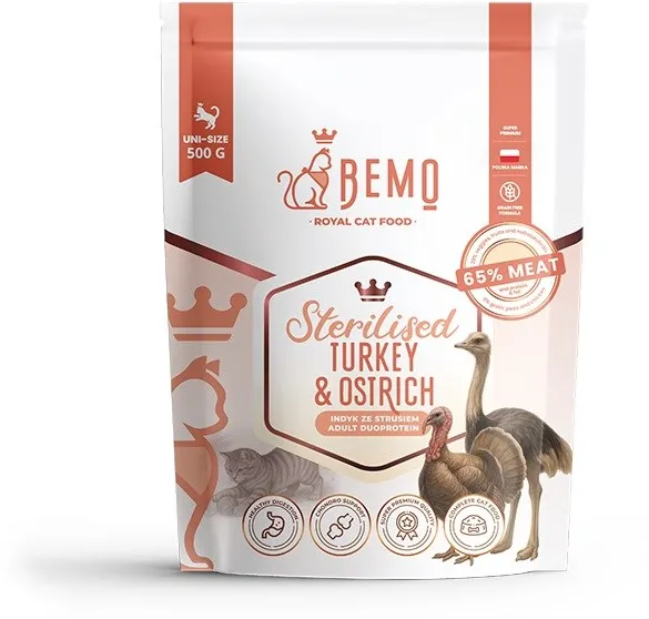 BEMO Cat Sterilised Turkey & Ostrich - dry cat food - 500g
