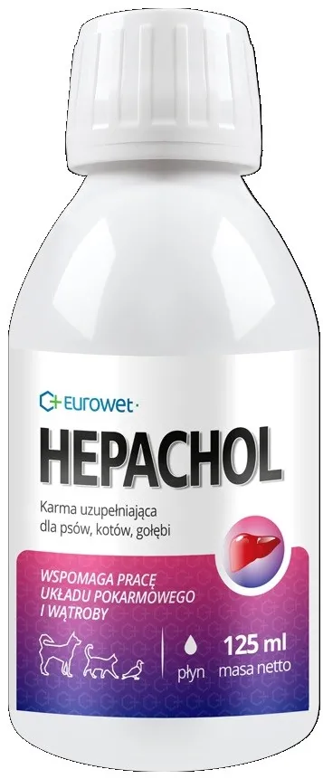 Supliment lichid pentru ficat EUROWET Hepachol pentru caini si pisici 125 ml