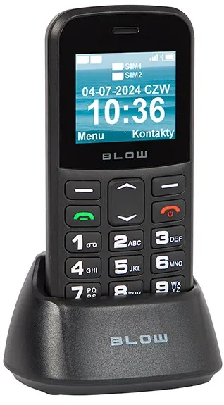 Telefon mobil pentru seniori Blow S18D cu suport Dual SIM negru