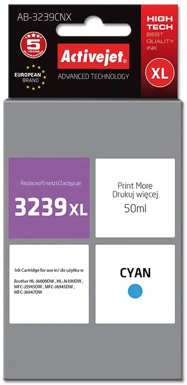 COMPATIBIL AB-3239CNX for Brother printer; Brother LC3239XLC replacement; Supreme; 50 ml; cyan