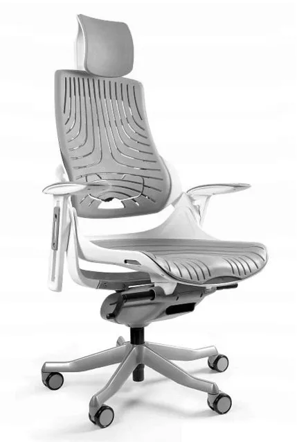 Wau TPE-8 office chair, grey/white elastomer