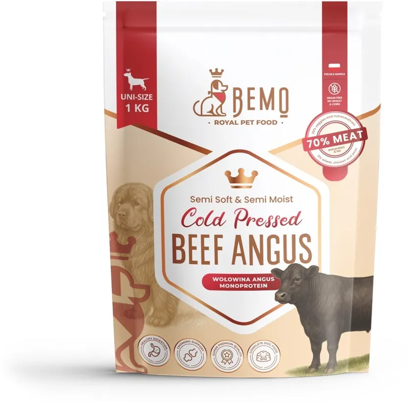 BEMO Cold Pressed Beef Angus Mono - dry dog food - 1kg