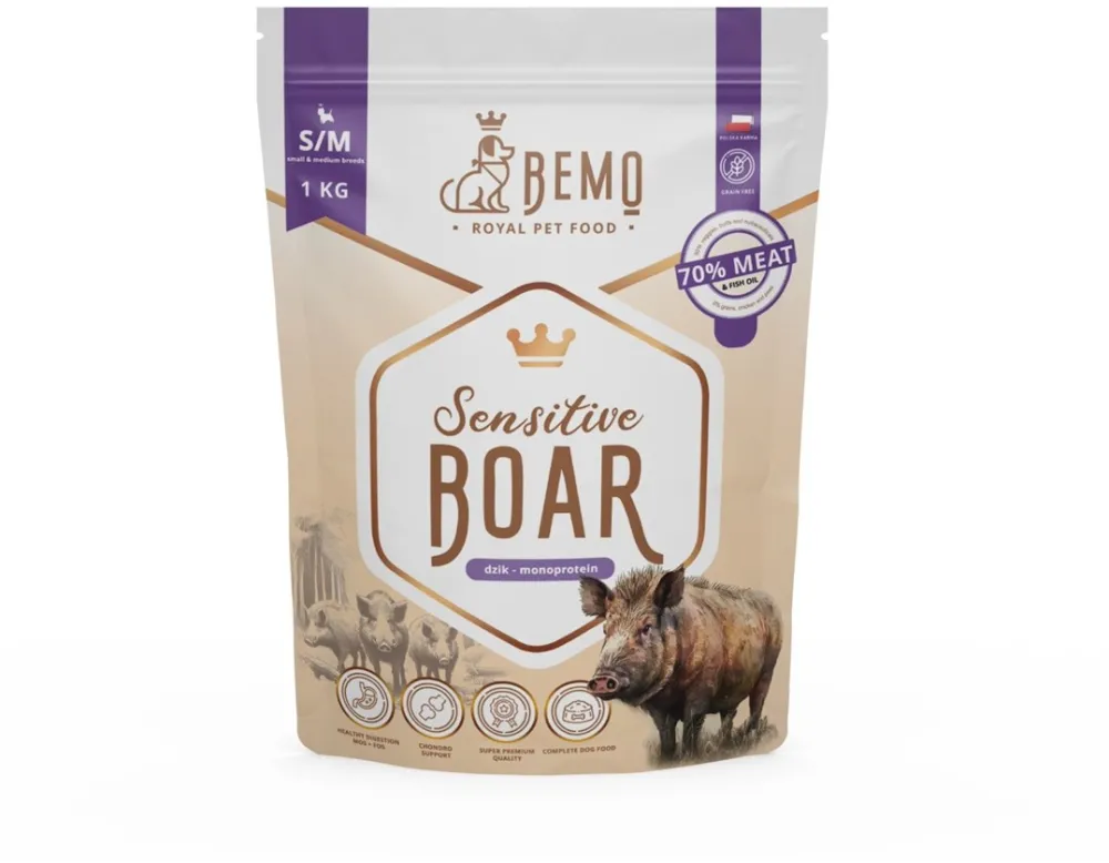 BEMO Sensitive Boar Small/Medium Mono - dry dog food - 1kg